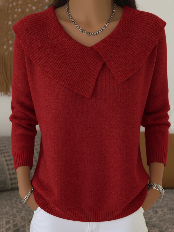Lucia - Warm Knit Sweater with Soft Collar