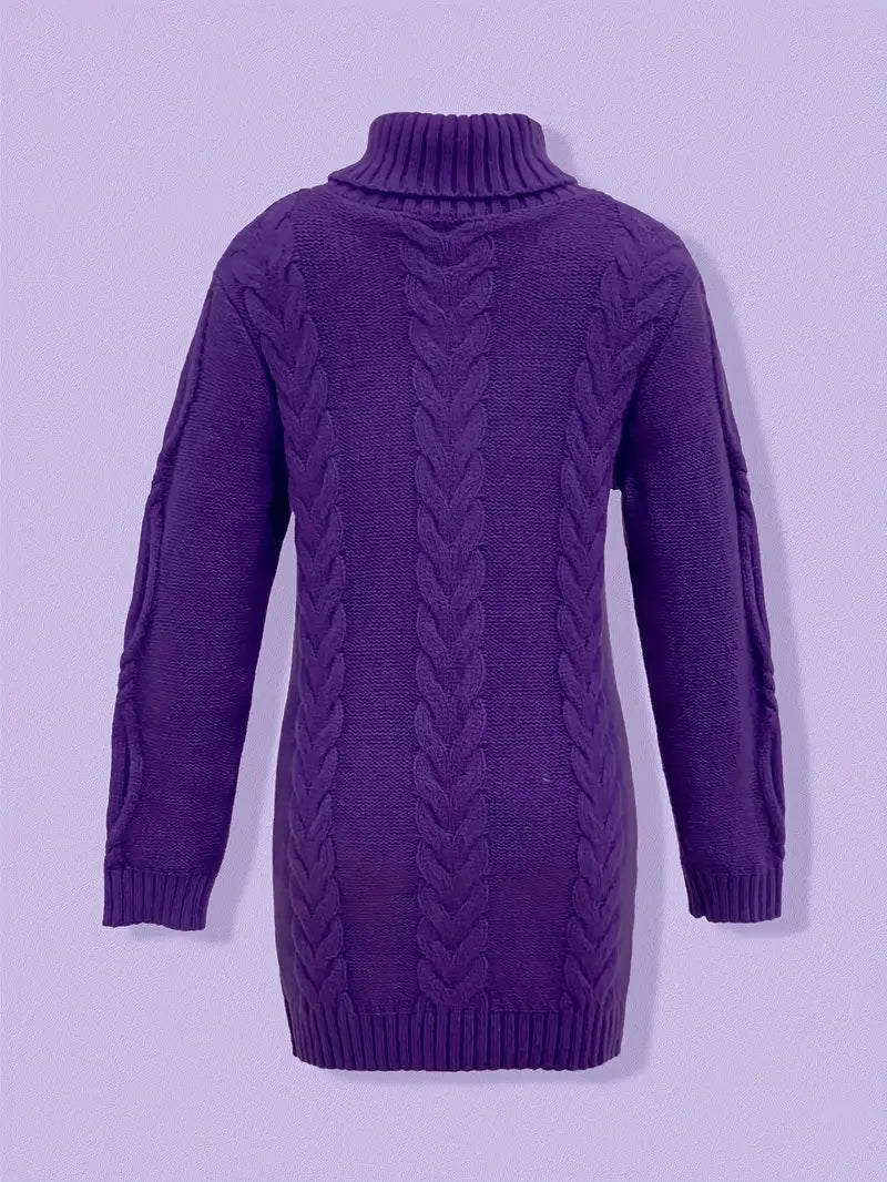 Valéria | Long Winter Cable-Knit Sweater