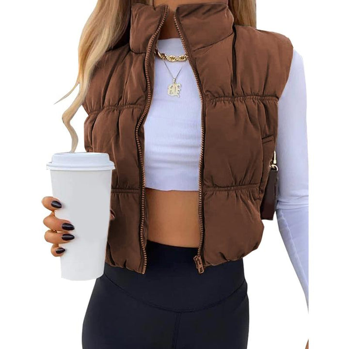 Caroline | Sleeveless Puffer Vest with Sleek Stand Collar for Women