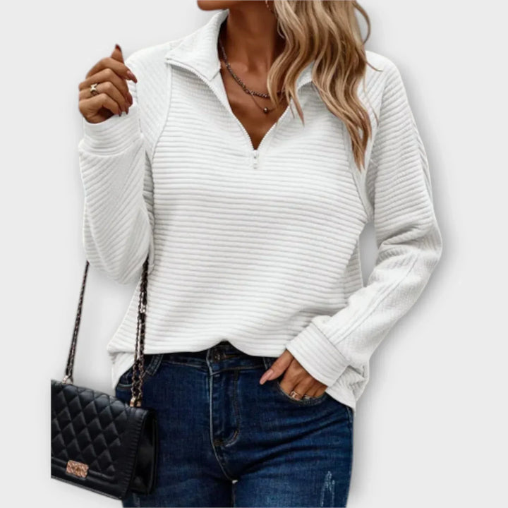 Coraline | Half-Zip Pullover with V-Neck Collar for Women