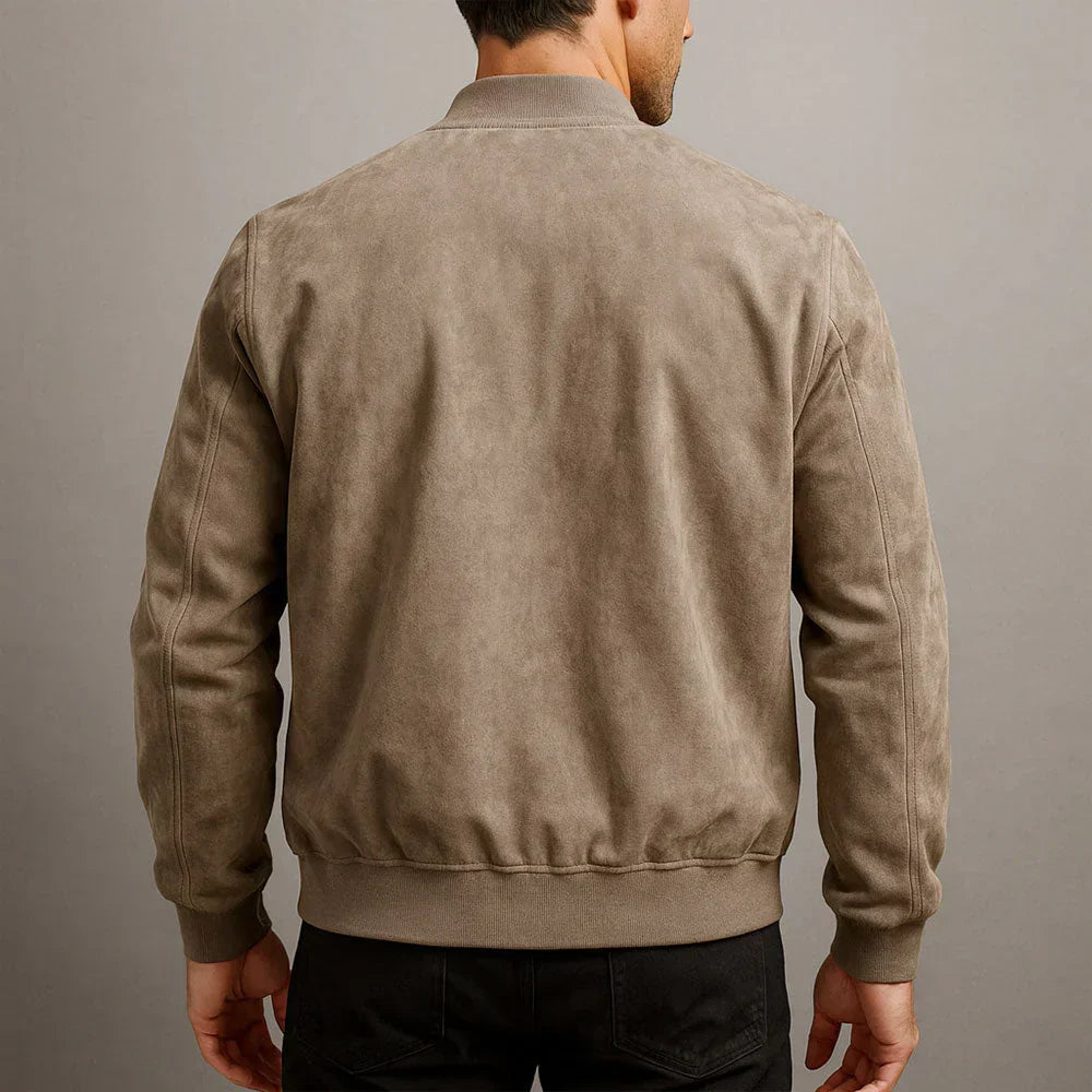 Riviera | Italian Suede Bomber Jacket with Smooth Lining for Men