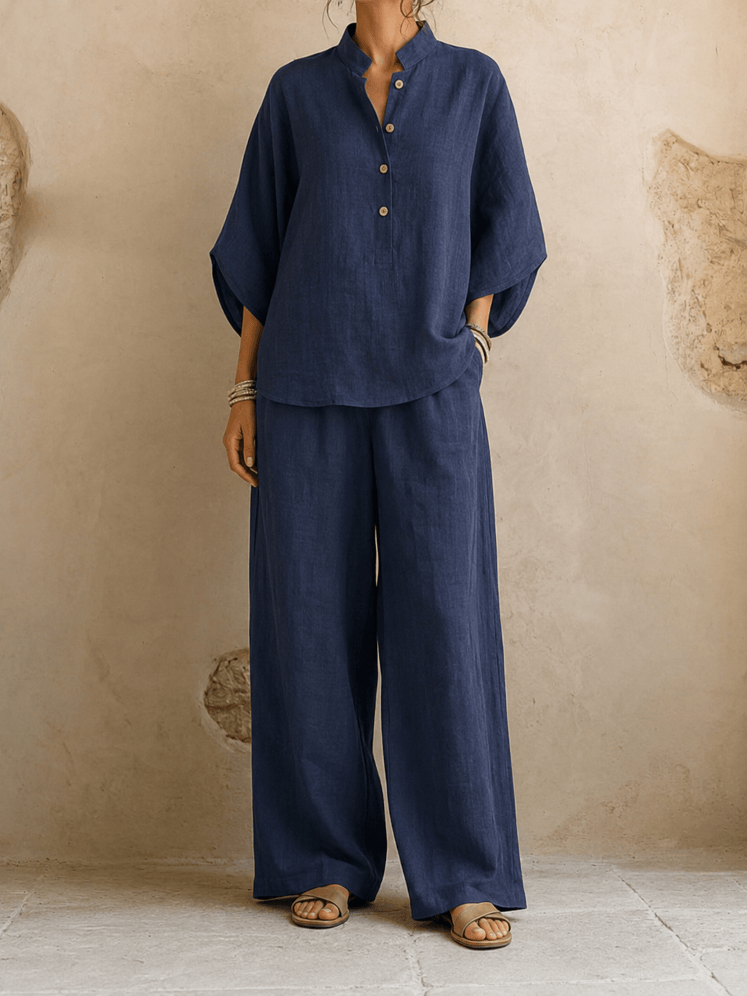 Maribel | Batwing Sleeve Top and Wide Leg Trouser Set for Women