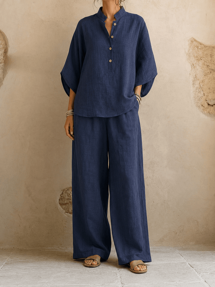 Maribel | Batwing Sleeve Top and Wide Leg Trouser Set for Women