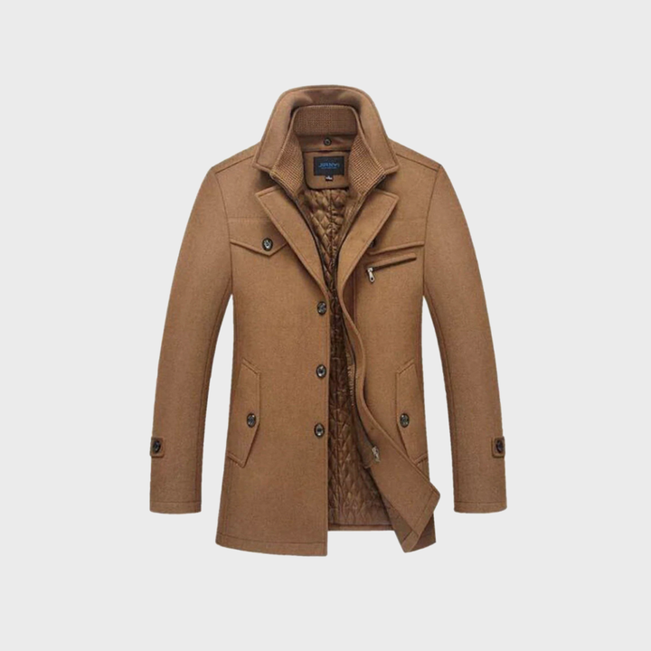 Bradford | Wool Blend Peacoat with Structured Shoulders for Men