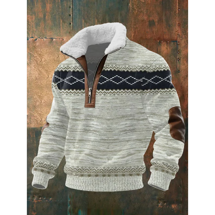 Lachlan | Fleece Lined Winter Pullover with Structured Knit for Men