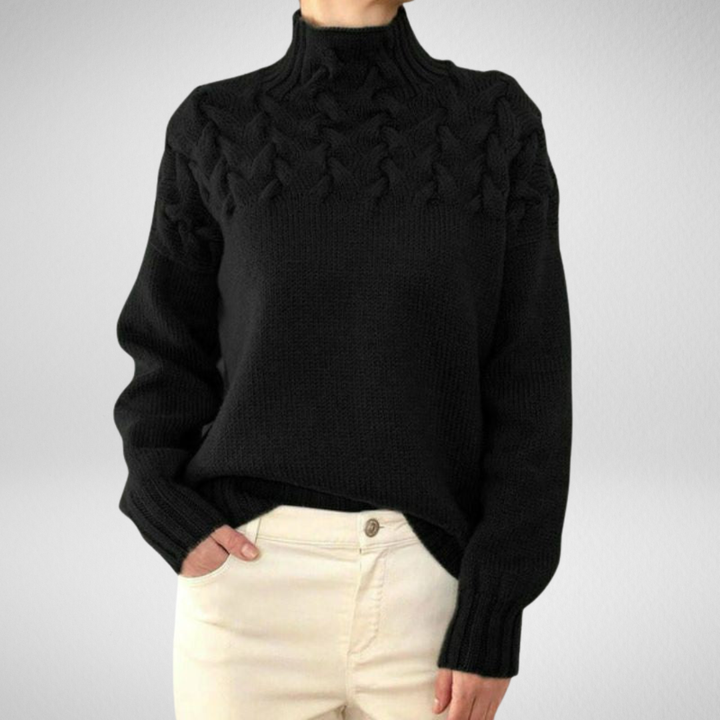 Victoire - Elegant Cable Knit Sweater