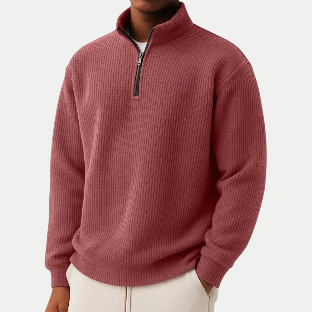 Everett | Knit Quarter Zip Sweater with Timeless Clean Look for Men