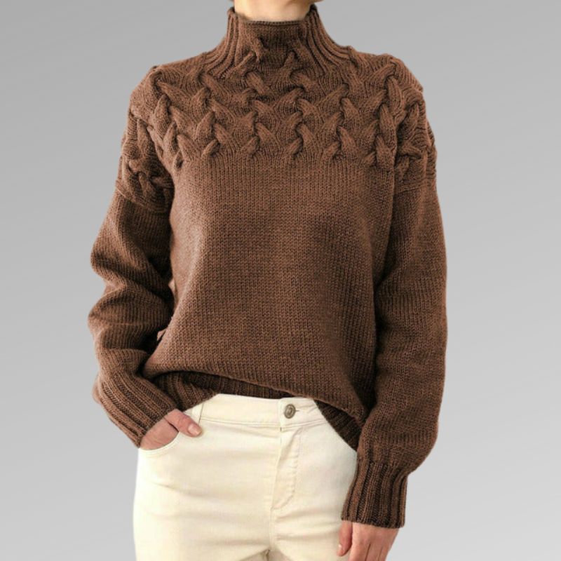 Victoire - Elegant Cable Knit Sweater