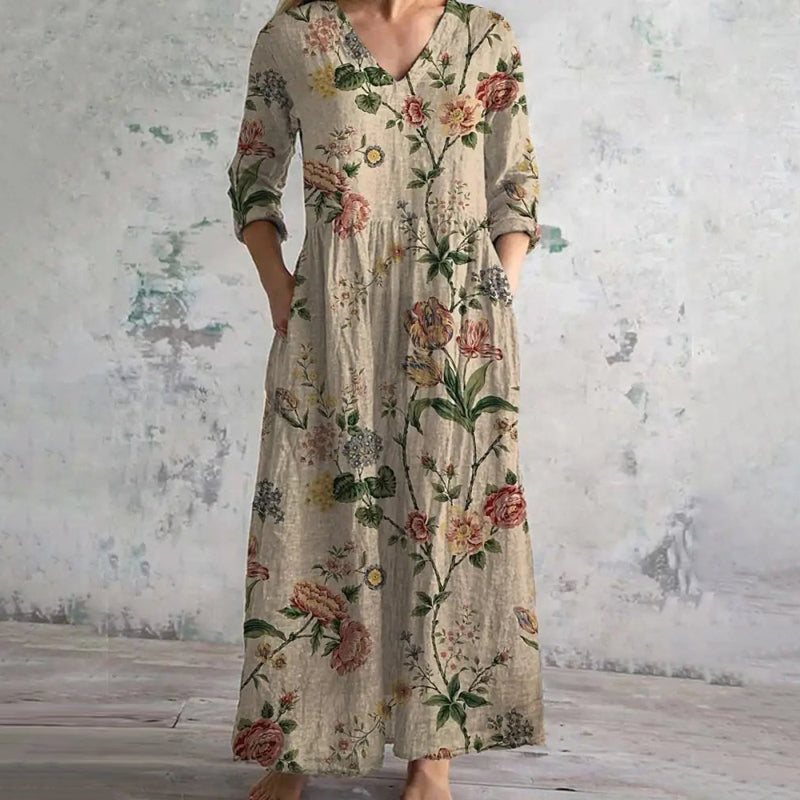 Berna - Vintage Dress with Floral Print