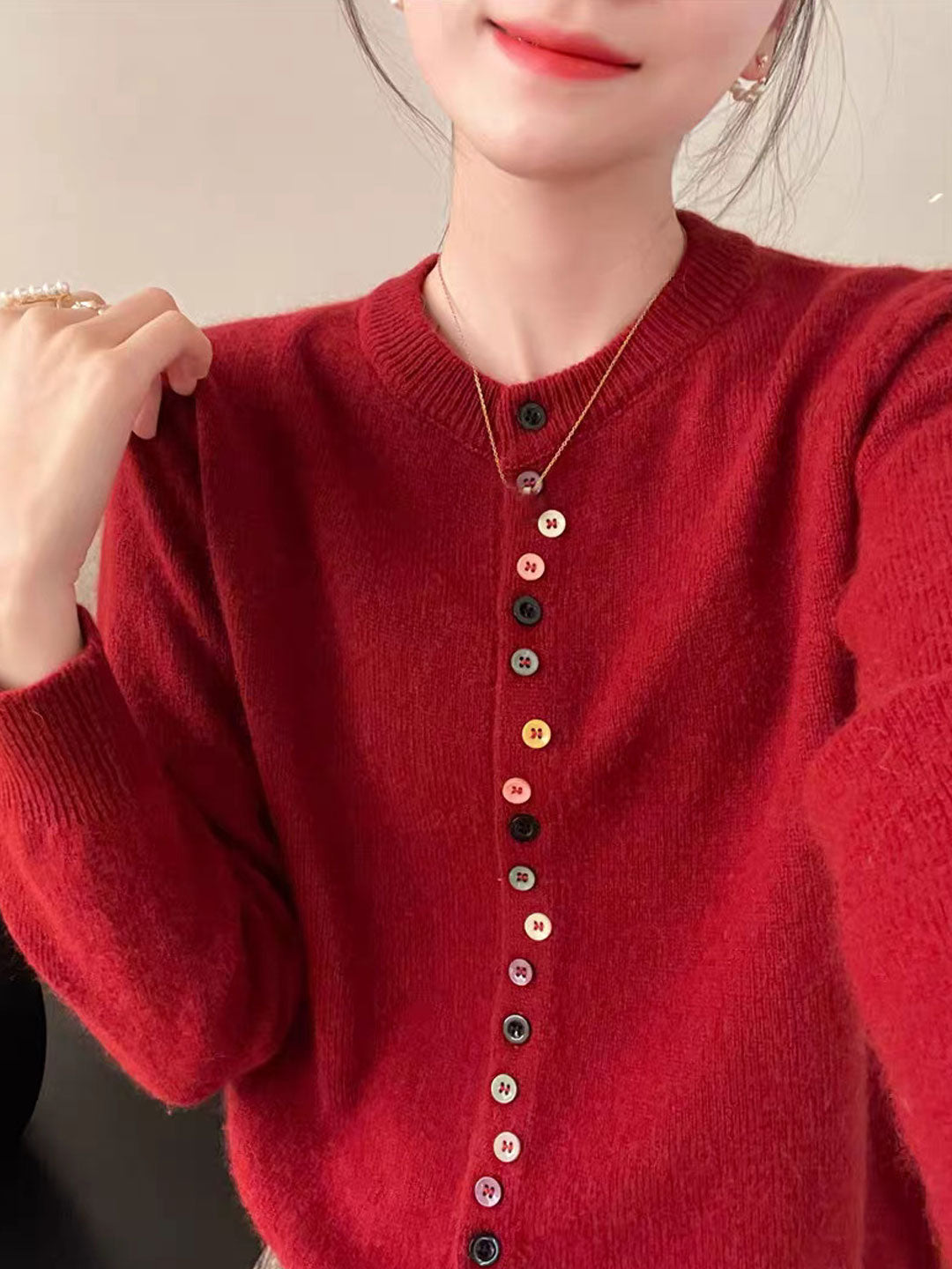 Aaliyah | Elegant Buttoned Knit Cardigan with Soft Finish for Women