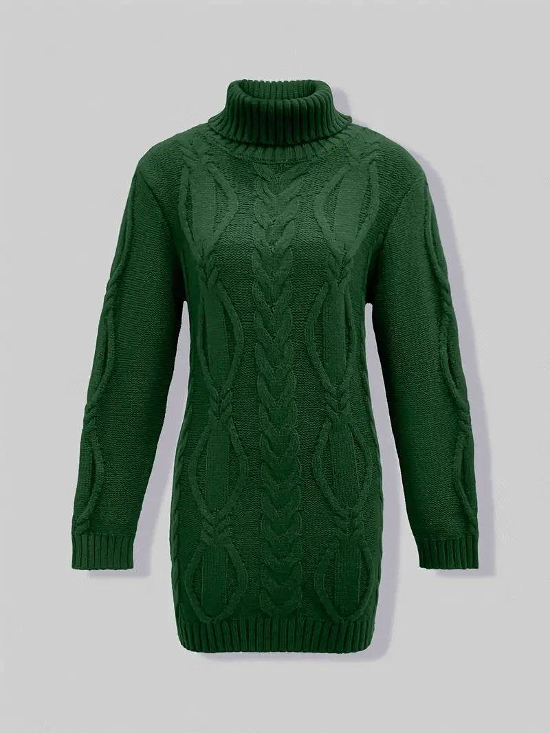 Valéria | Long Winter Cable-Knit Sweater