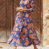 Beatrix - High-end Floral Print Lapel Dress