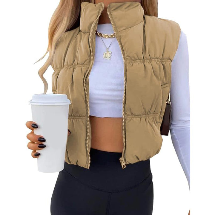 Caroline | Sleeveless Puffer Vest with Sleek Stand Collar for Women