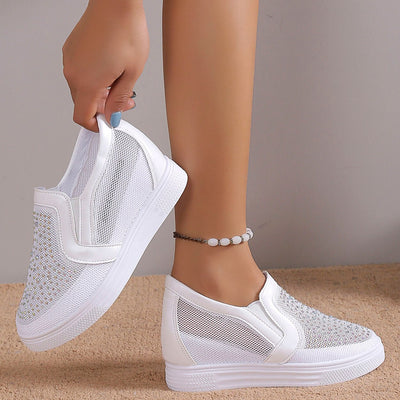 Women's Sneakers With White Crystals