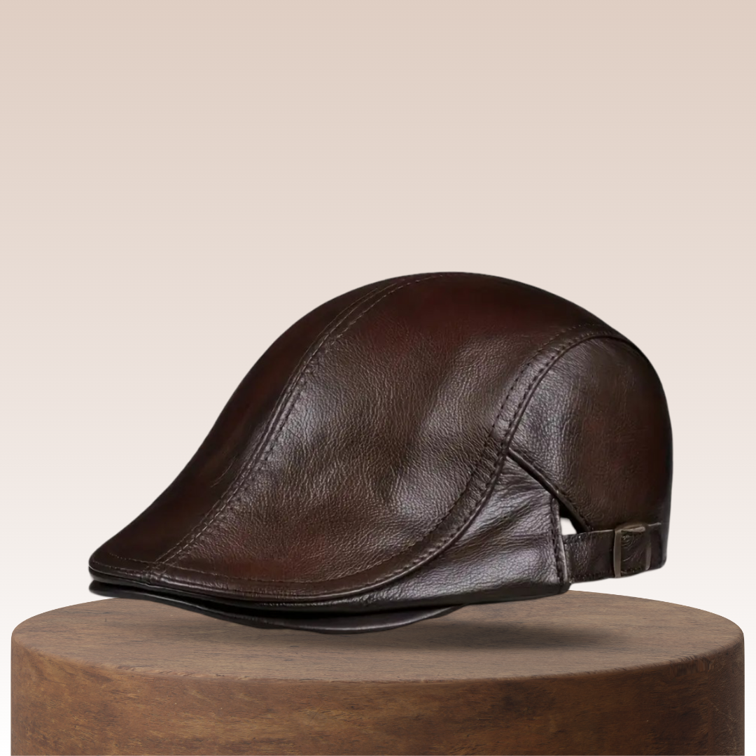 Hanz Leather Flat Cap