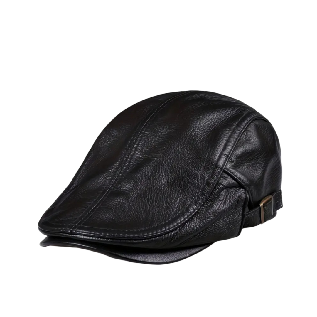 Hanz Leather Flat Cap