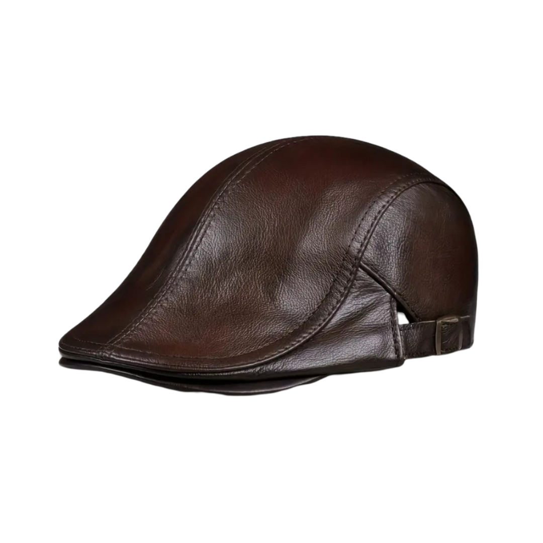 Hanz Leather Flat Cap