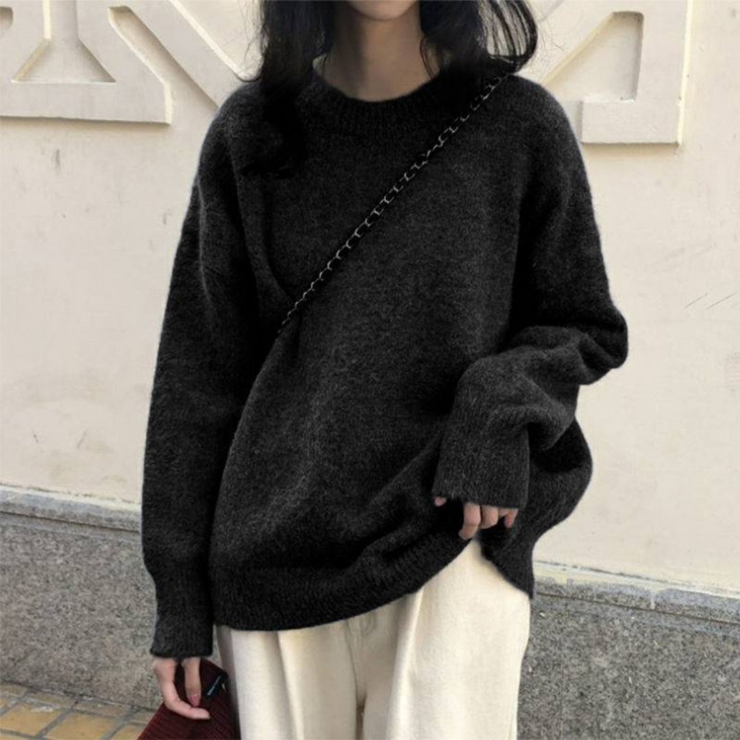 Miola | Casual Round Neck Sweater with Relaxed One Size Cut for Women