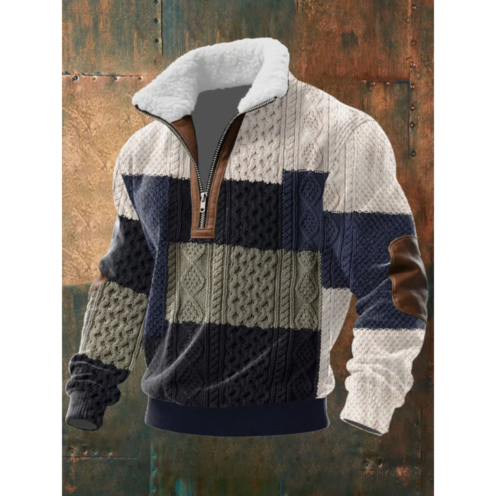 Lachlan | Fleece Lined Winter Pullover with Structured Knit for Men