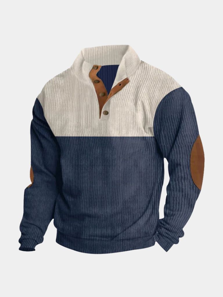 Rowen | Retro Corduroy Pullover with High Collar Detail for Men