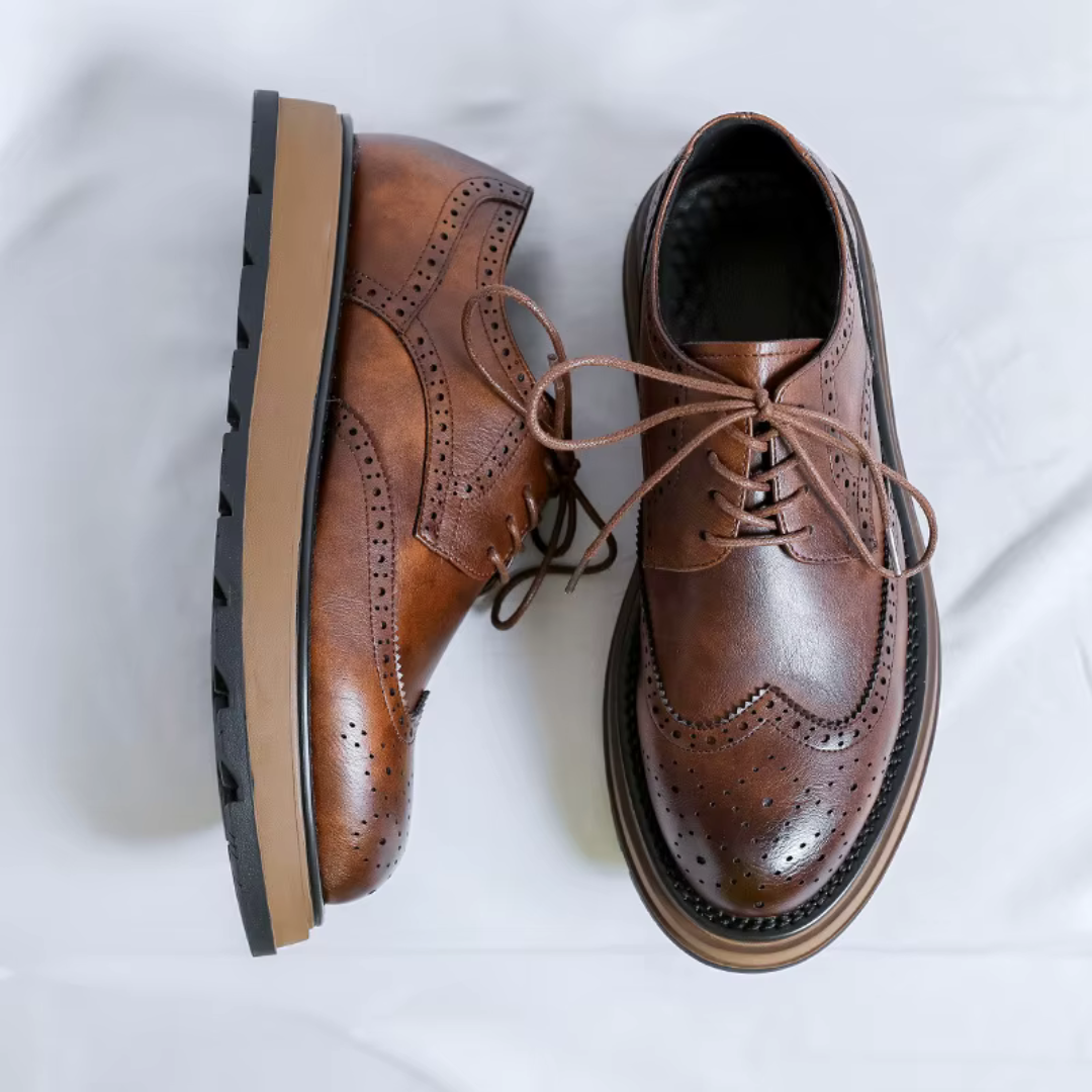 Alessio | Classic Derby Shoes with Refined Leather Finish for Men
