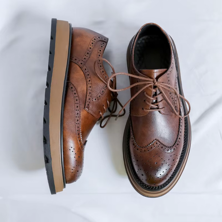 Alessio | Classic Derby Shoes with Refined Leather Finish for Men