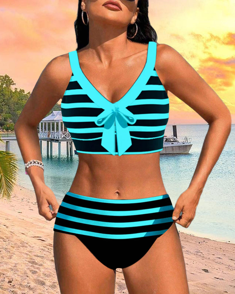 Calya | Striped High-Waisted Bikini