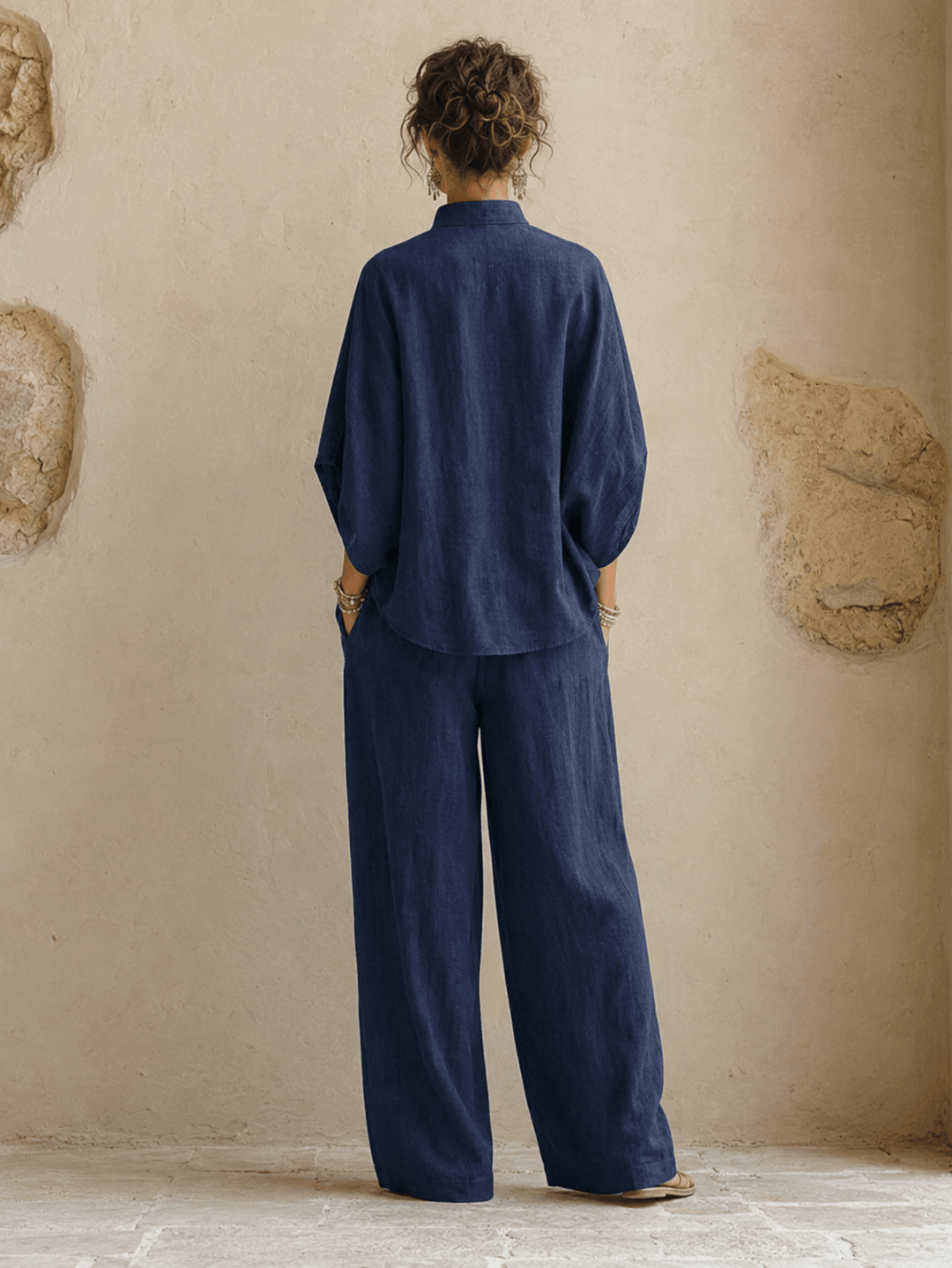 Maribel | Batwing Sleeve Top and Wide Leg Trouser Set for Women