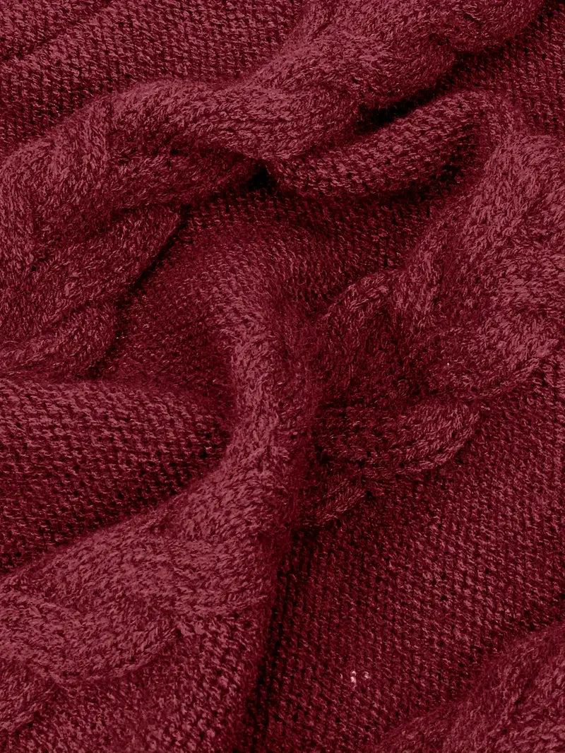 Valéria | Long Winter Cable-Knit Sweater
