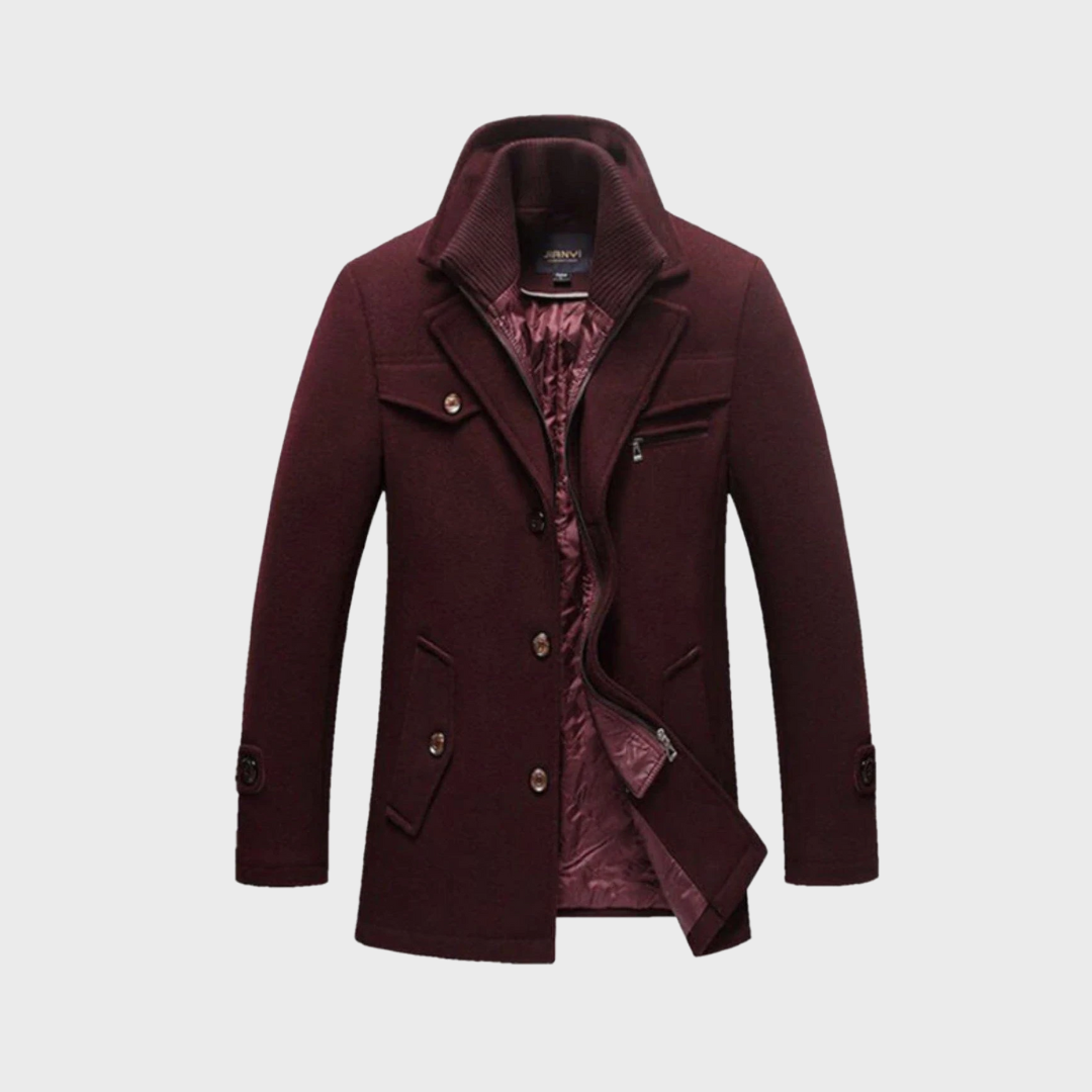 Bradford | Wool Blend Peacoat with Structured Shoulders for Men