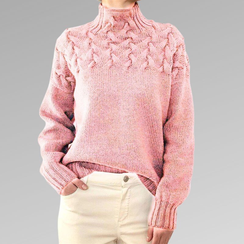 Victoire - Elegant Cable Knit Sweater