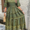 Sylpha - Elegant Ethnic Print Bohemian Dress