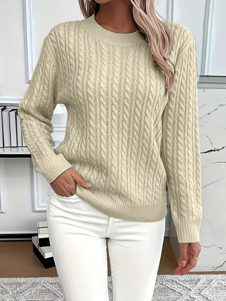 Lena | Classic Cable Knit Sweater with High Quality Yarn for Women