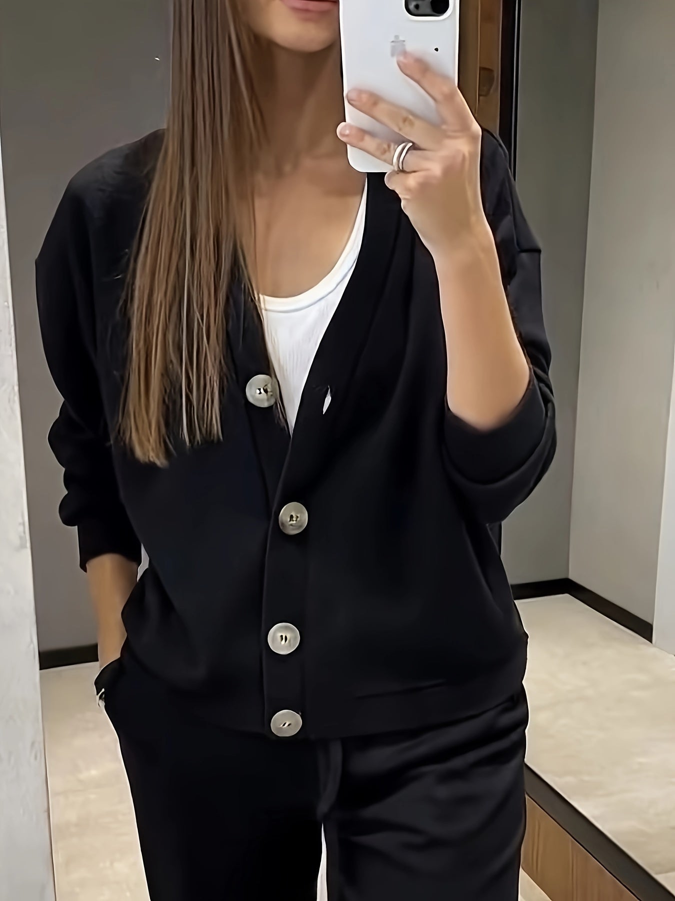 Zara - Soft Button-Front Jacket with Pants Set