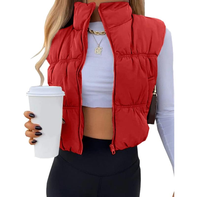 Caroline | Sleeveless Puffer Vest with Sleek Stand Collar for Women