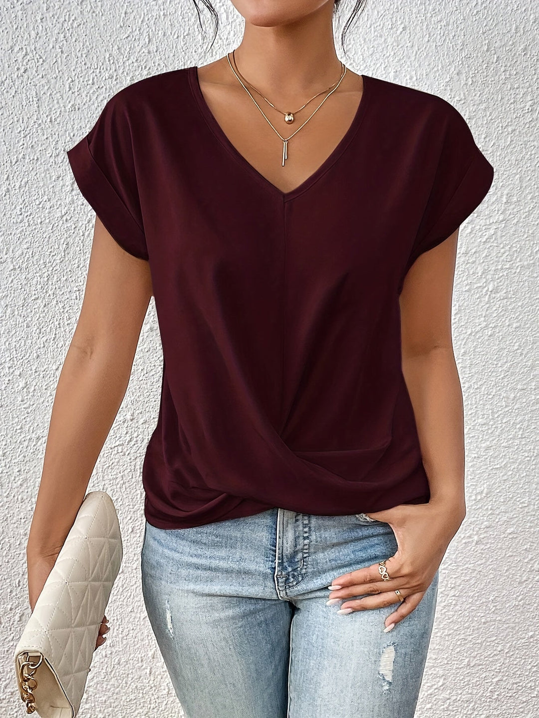 Sarah - Elegant V-Neck Summer Top
