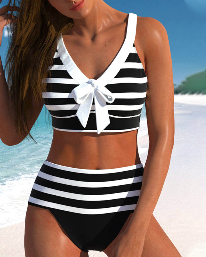 Calya | Striped High-Waisted Bikini
