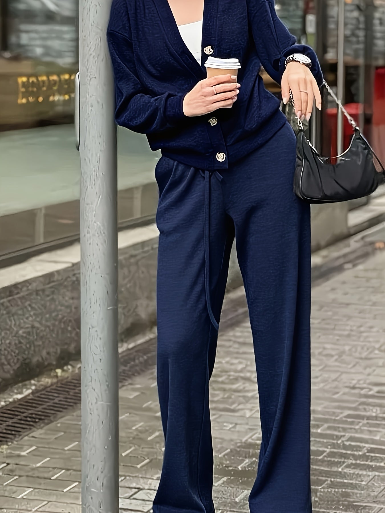 Zara - Soft Button-Front Jacket with Pants Set