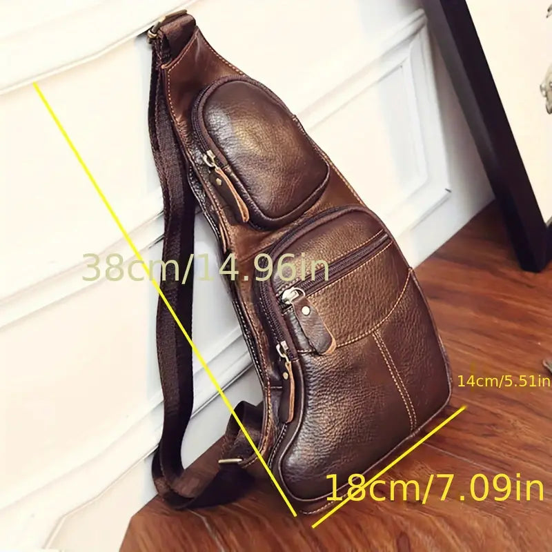 Adjustable Vintage Leather Sling Bag | TUCSON