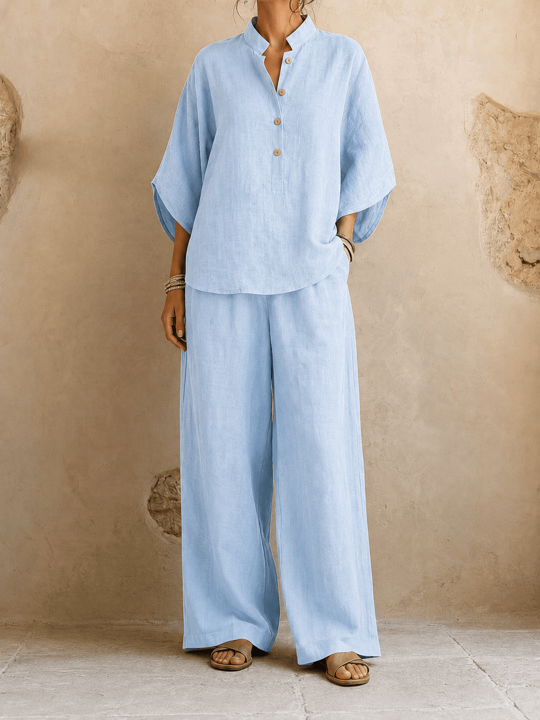 Maribel | Batwing Sleeve Top and Wide Leg Trouser Set for Women