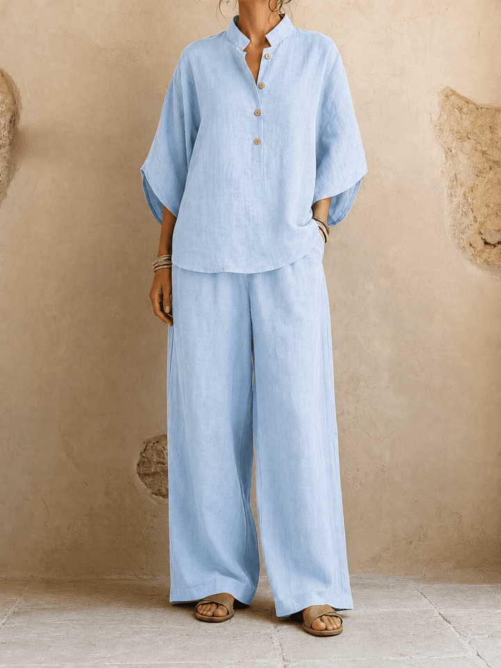 Maribel | Batwing Sleeve Top and Wide Leg Trouser Set for Women