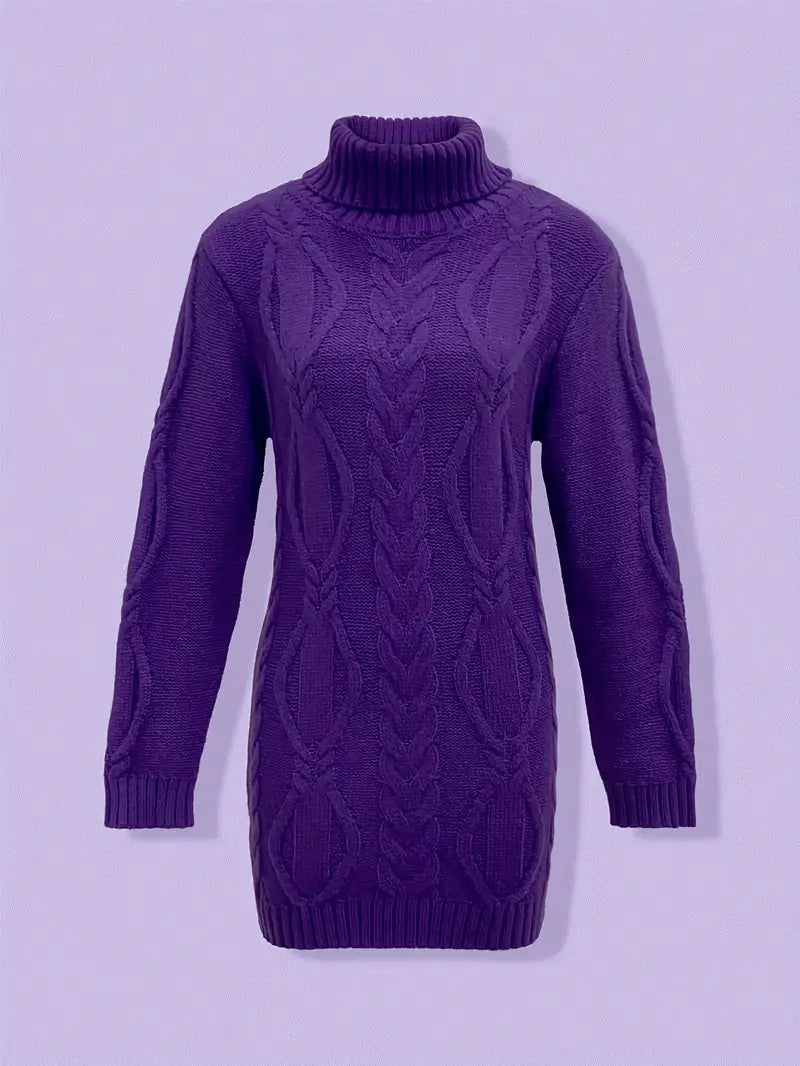 Valéria | Long Winter Cable-Knit Sweater