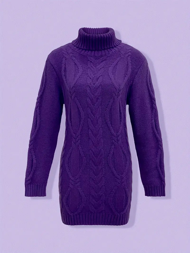 Valéria | Long Winter Cable-Knit Sweater