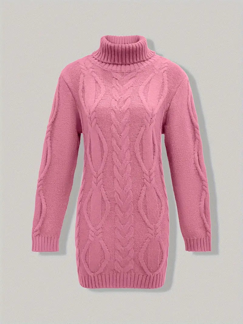 Valéria | Long Winter Cable-Knit Sweater