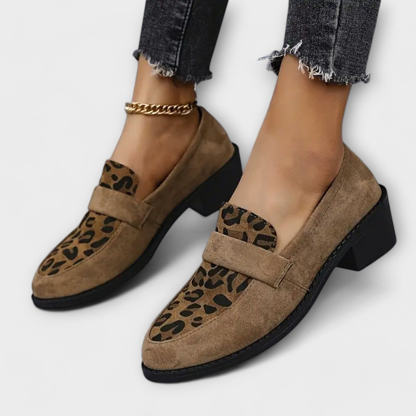 Modern Leopard Look Orthopedic Loafers
