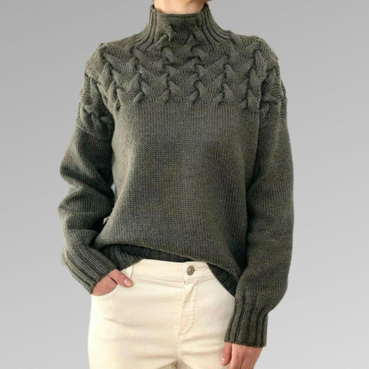 Victoire - Elegant Cable Knit Sweater