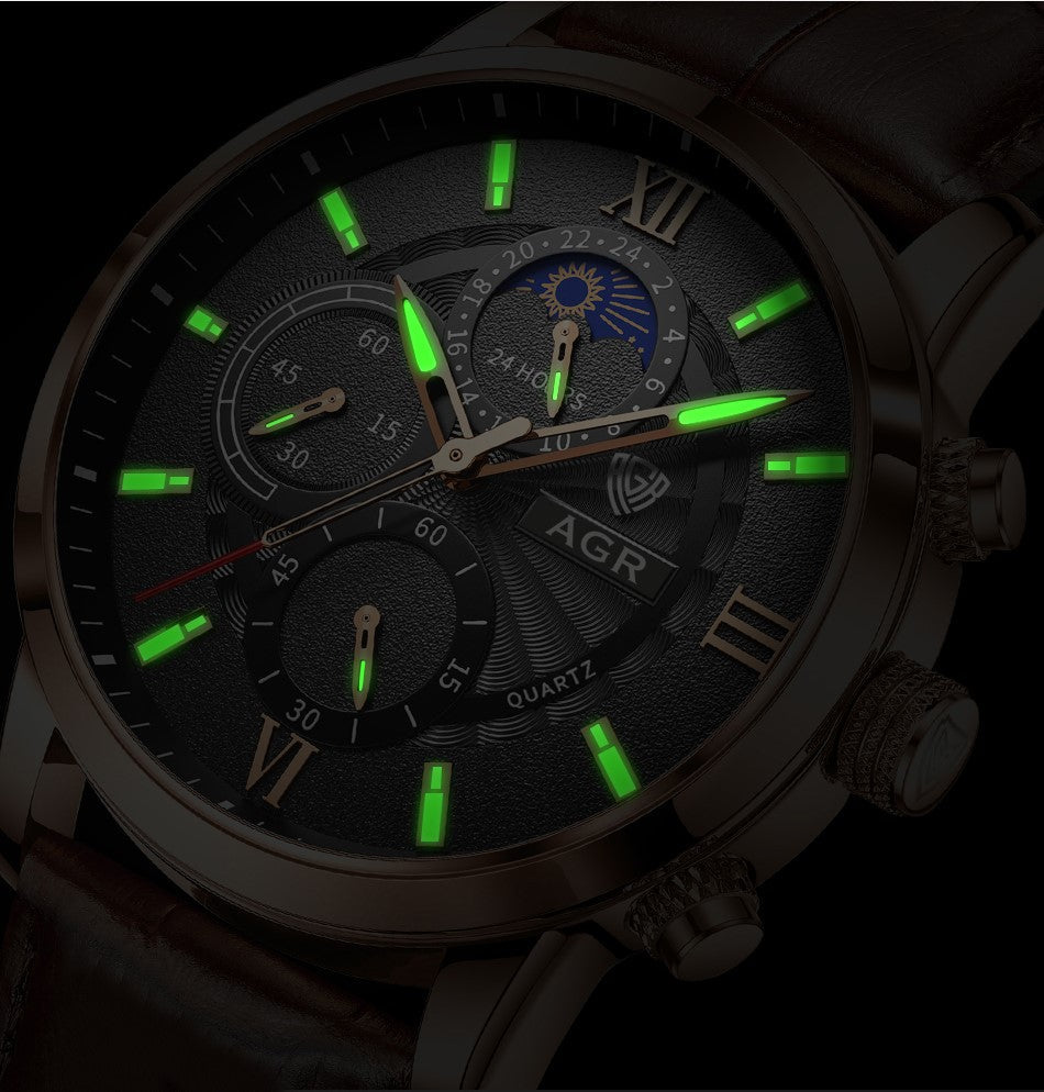 Luxury Quartz Watch Made of Leather