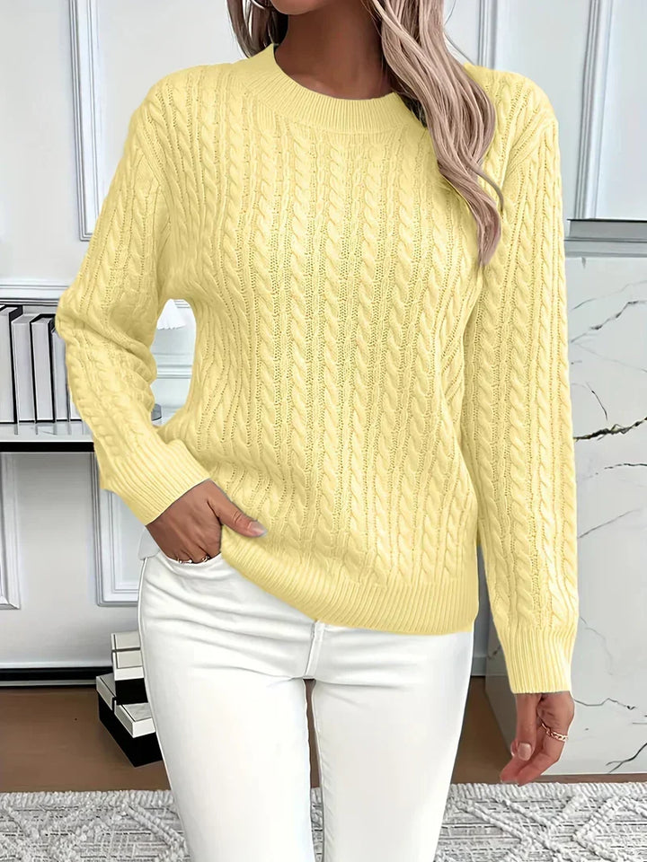 Lena | Classic Cable Knit Sweater with High Quality Yarn for Women