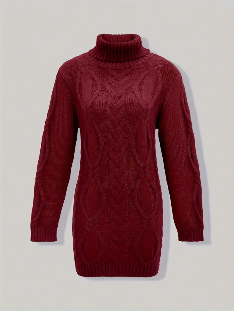 Valéria | Long Winter Cable-Knit Sweater