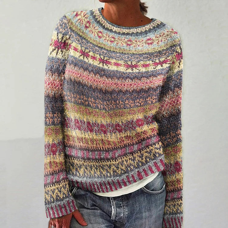 Harper | Vibrant Fair Isle Sweater with Rich Colour Blend for Women